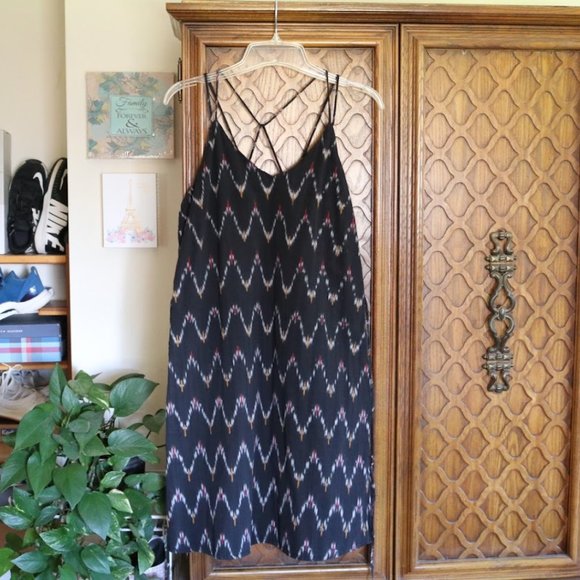 LOFT Chevron Zig Zag Strappy Tie-waist Cami Dress Style# 469763 - Size 10 - Picture 2 of 16